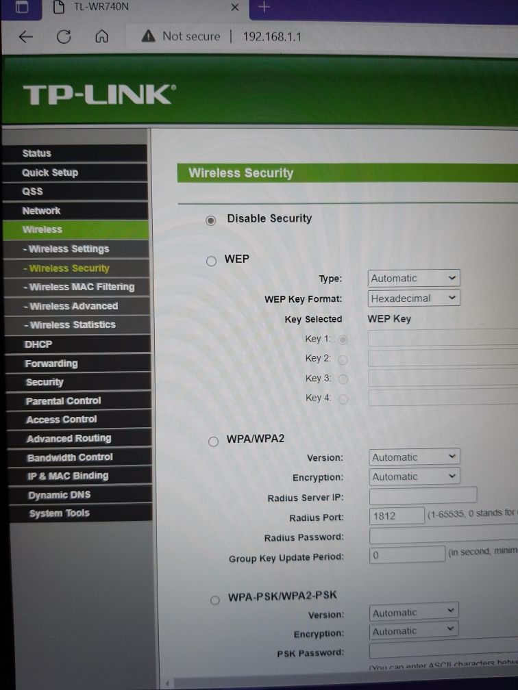 Router wireless TPLink TL-WR740N 150MBps