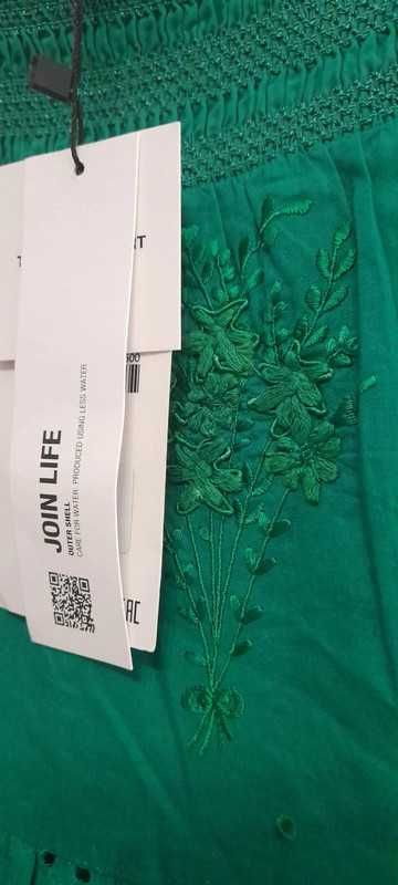 Fusta maxi Zara cu broderie florala si ornamente (scoici si nasturi)