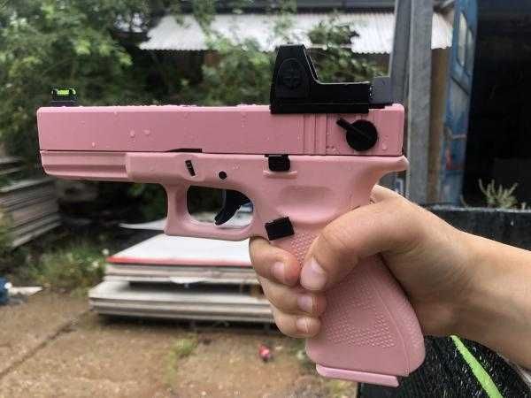 Pistol  GBB GLOCK 18 - pink RAVEN by NUPROL M E T A L  slide