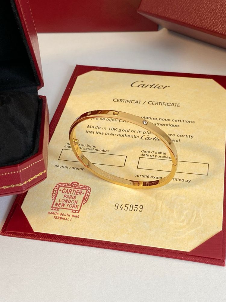 Brățară Cartier Love Slim - unisex -  17 Gold 750 Diamond Full Box