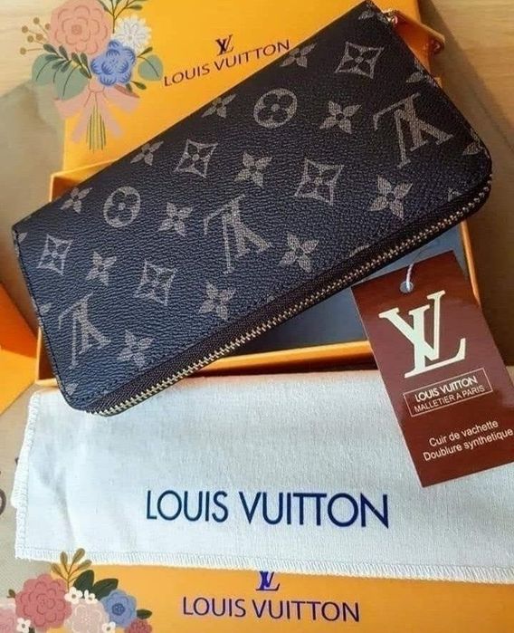 Portofel piele naturala Louis Vuitton,cutie,card,saculet, etichetă