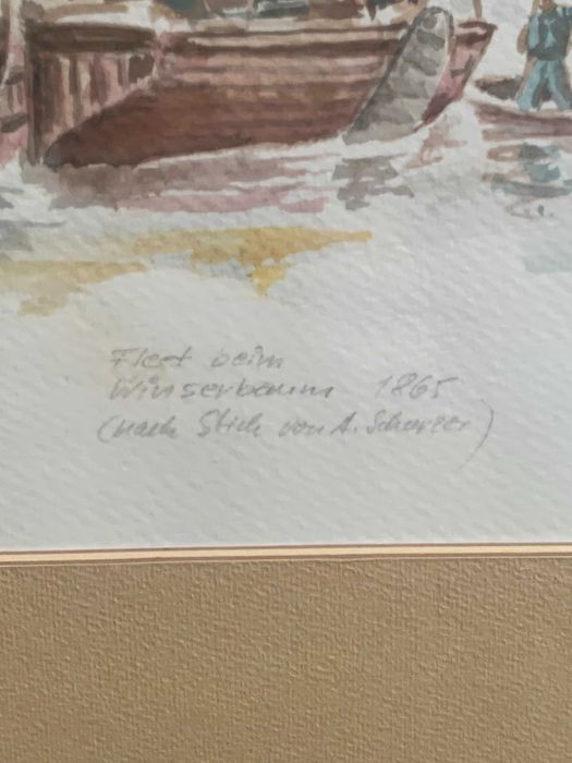 стара картина акварел от 1865г