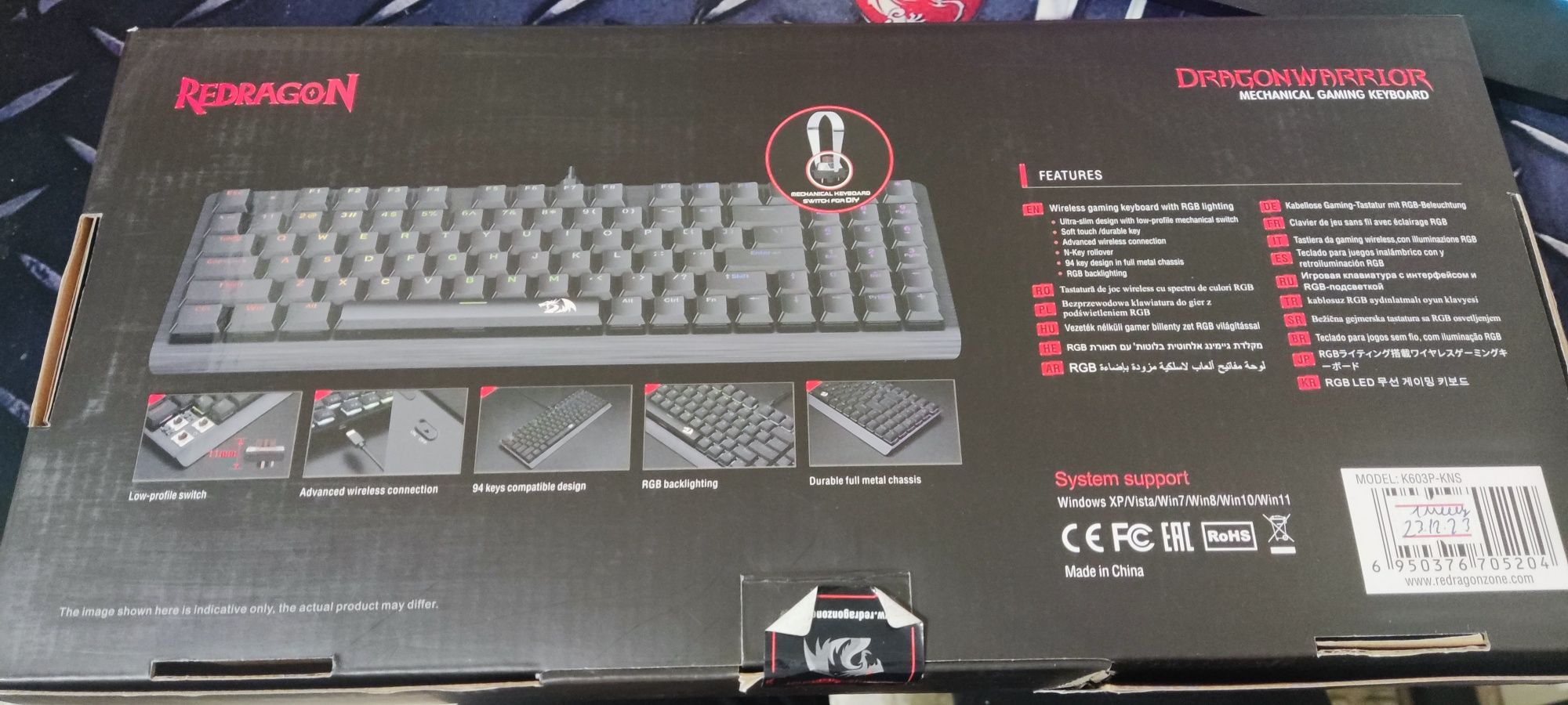 RedDragon - 2в1 Проводное подключение, беспроводной режим Bluetooth