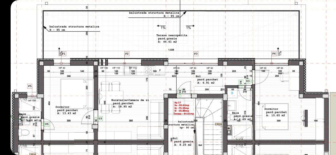 Dezvoltator imobiliar, Apart cu 2 dormitoare,living si  terasa 45 mp