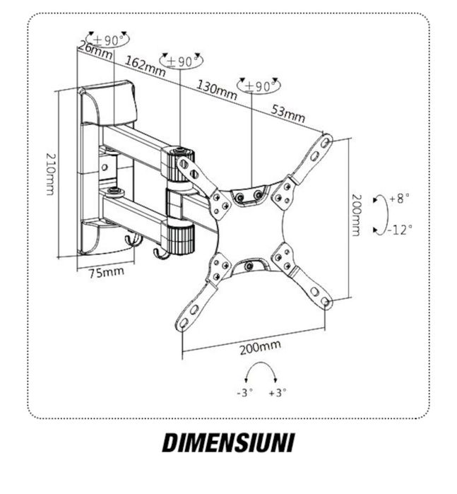 Suport TV, două brațe