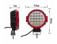 LED Мощен диоден фар,Червен, прожектор халоген джип ATV 4х4 офроуд 63W
