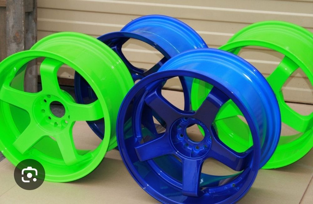 Порошковая покраска автомобильных дисков.