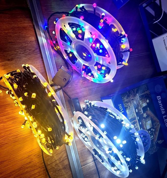 50метра/100МЕТРА Коледни LED Лампи Кристален Диод
Контролер с 8режима