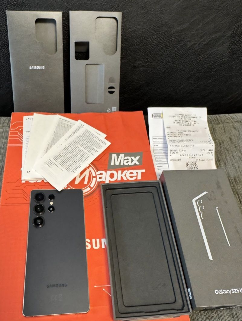 КАТО НОВ 512GB Samsung S25 Ultra Техномаркет Гаранция 2027 Black