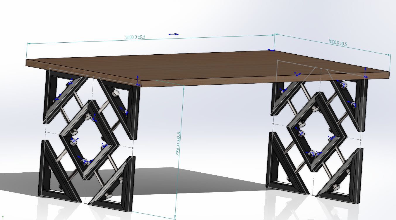 Masă cu design industrial