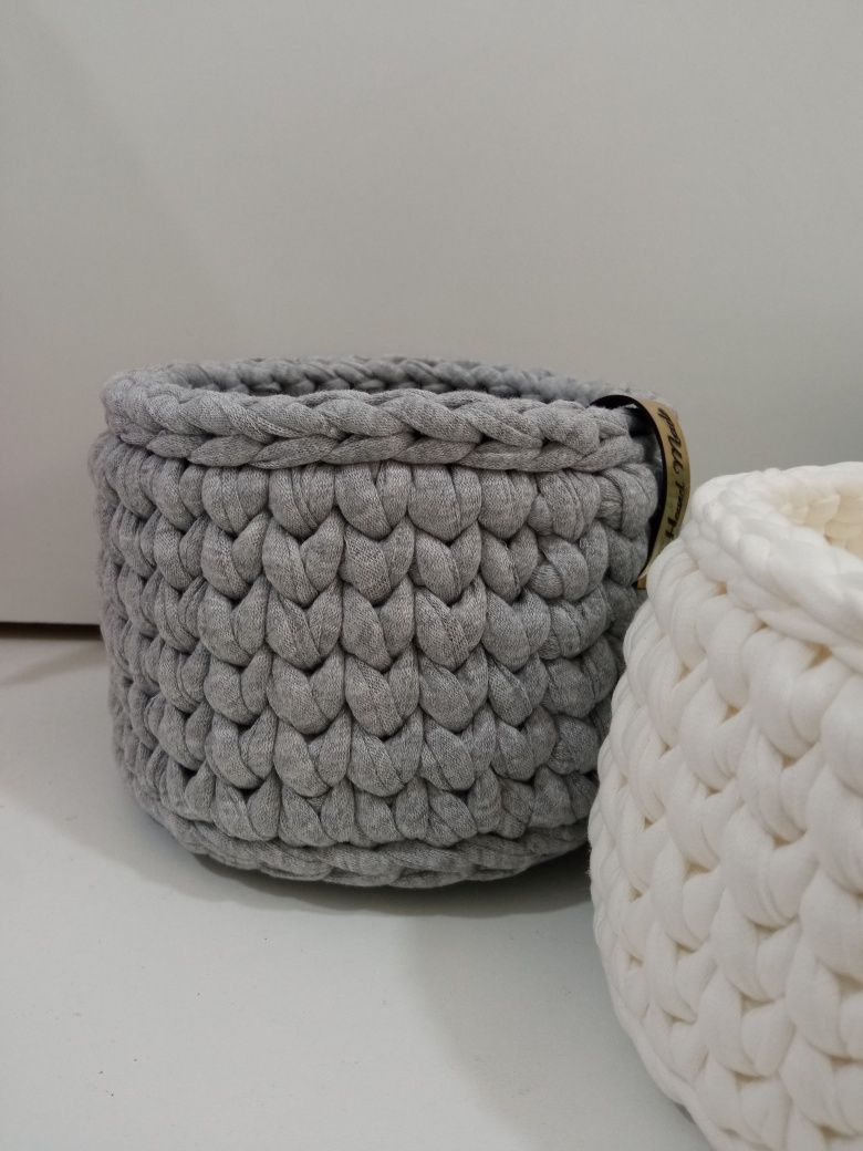 Вязанные корзинки handmade