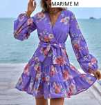 Rochie satinata inflorata femei marime M sau L