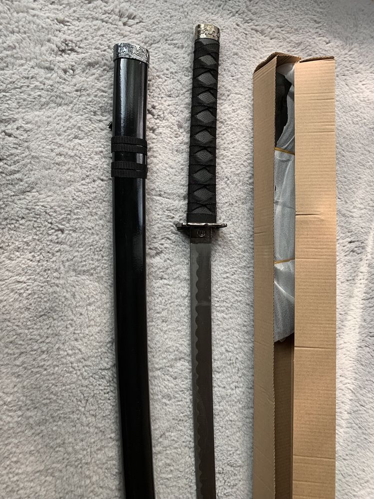 Katana sabie cu suport cadou set rosu sau negru colectionari 102cm nou