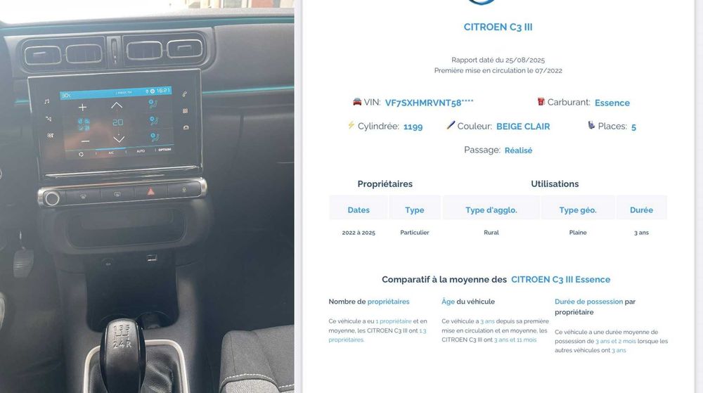 Citroen C3 - an 2022, 1.2 benzină - impecabilă