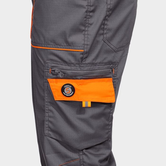 Работен полугащеризон номер44 PRISMA LIGHT STRETCH GREY/ORANGE