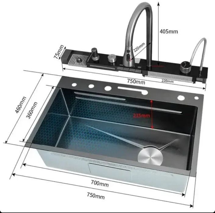 Chiuveta multifunctionala 2 cascade, accesorii incluse