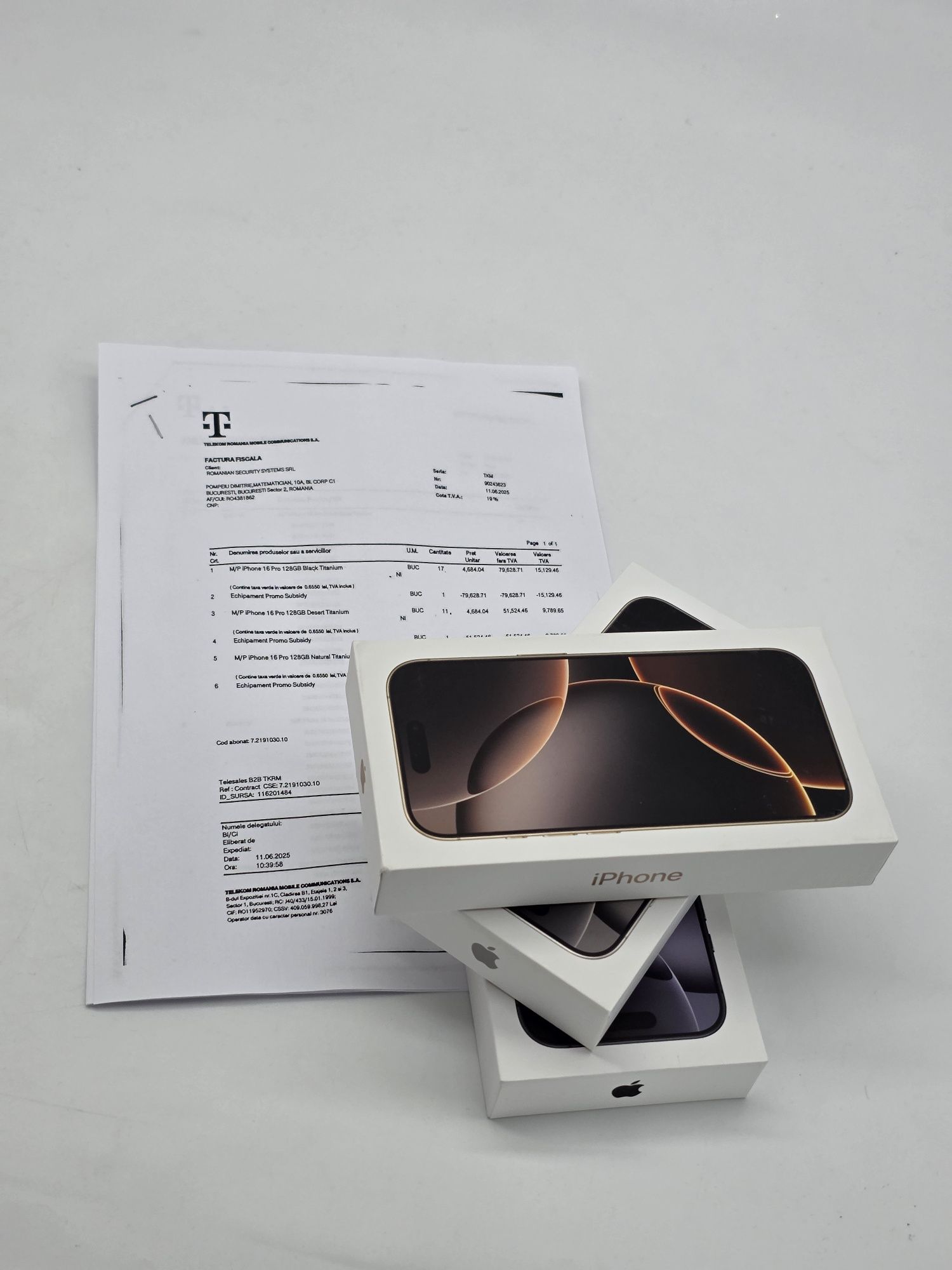 Iphone 16 pro, 128gb, FACTURA+GARANTIE Telekom România, SIGILATE