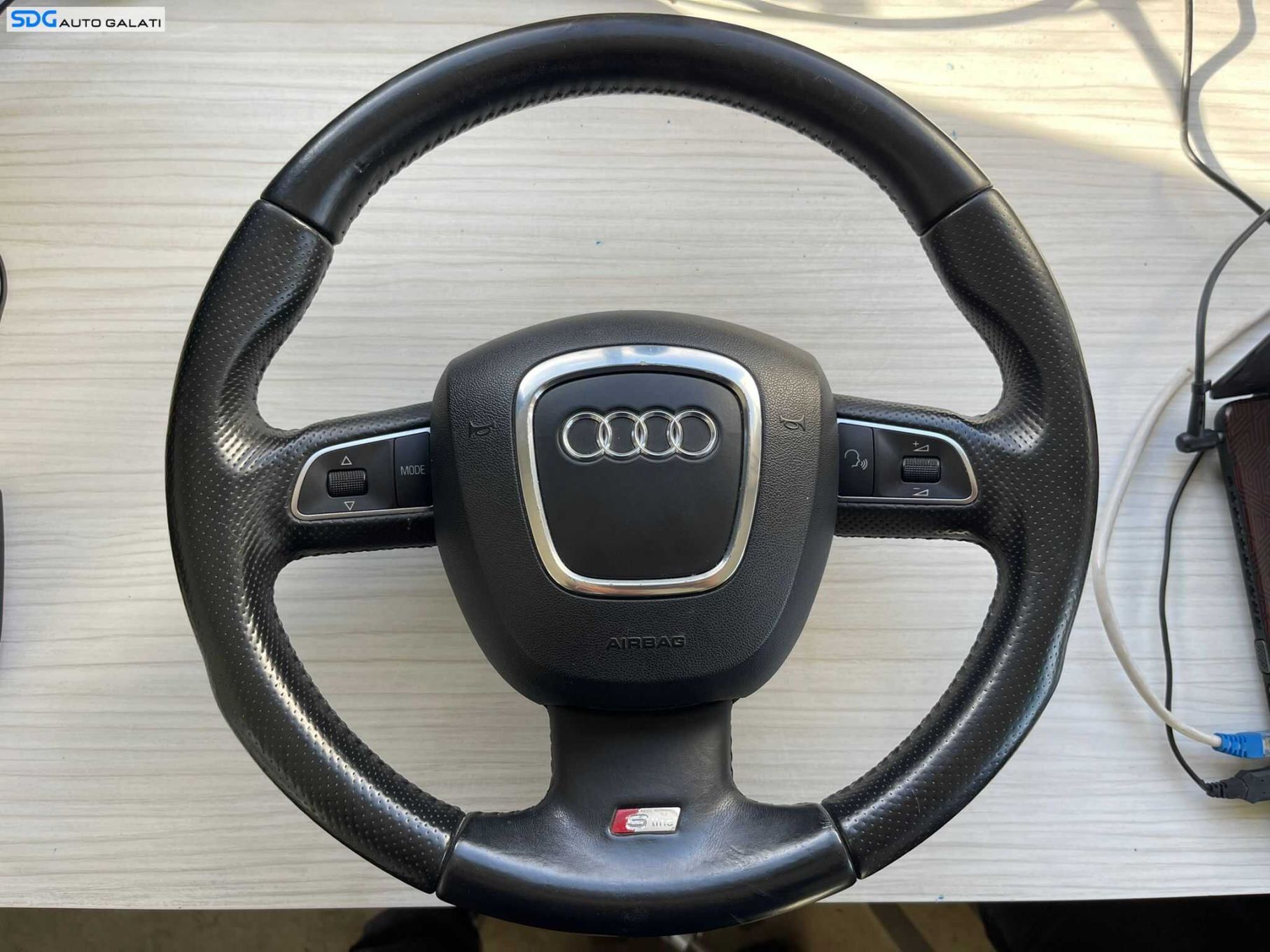 Volan Piele Perforata 3 Spite Complet cu Airbag si Comenzi S-Line Sline Audi A3 8P 2004 - 2013 Cod 8P7880201H 8P0419091EP [B3446] [B3447]