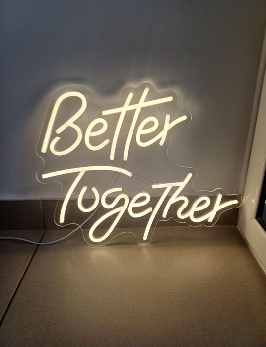 Semn luminos led neon, Better together 40x22 cm