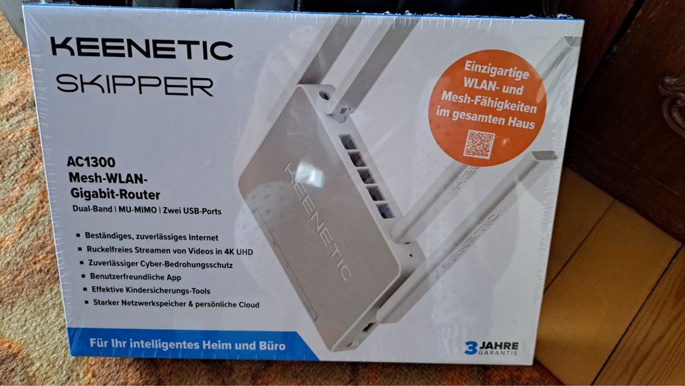 Безжичен рутер, Keenetic Skipper AC1300 Dual Band Mesh Wi-Fi 2 ядр.CPU