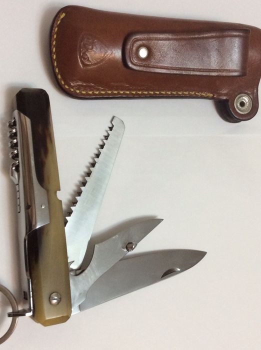 Briceag Jacques Mongin  3 lame,tirbuson,husa ,piesa rara colectie