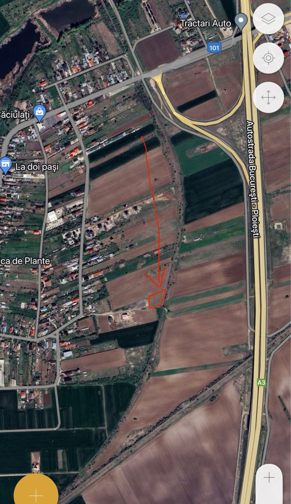 Teren Intravilan 1800mp Caciulati Ilfov langa A3