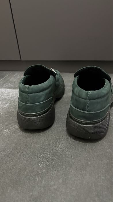 Мъжки зелени велурени мокасини Burberry