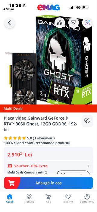 Placa video Gainward GeForce® RTX™ 3060 Ghost, 12GB GDDR6, 192-bit