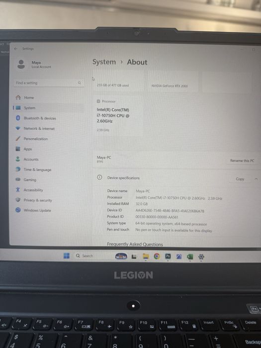 Лаптоп LENOVO Legion 5 15IMH05H RTX 2060