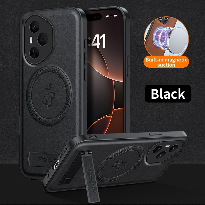 Honor 400 400 Pro / LEATHER MAGSAFE Кожен кейс гръб със стойка