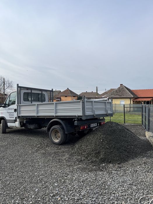 Transport nisip, piatra, amestec, balast, sort, asfalt, marfa