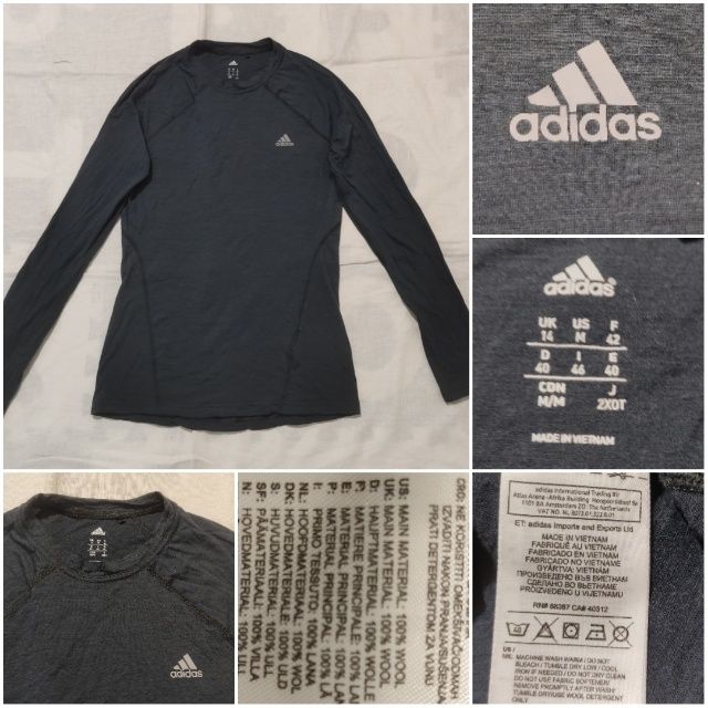 Bluza de corp 100% lână Adidas mărimea M dama ski snowboard munte tura