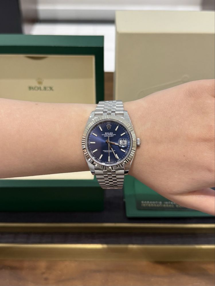 Rolex Datejust 41mm Steel and White Gold 126334 Blue