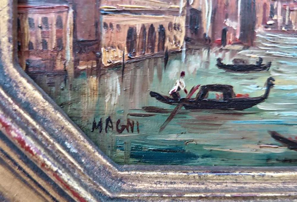 Tablou foarte vechi  - Venetia - semnat Magni
