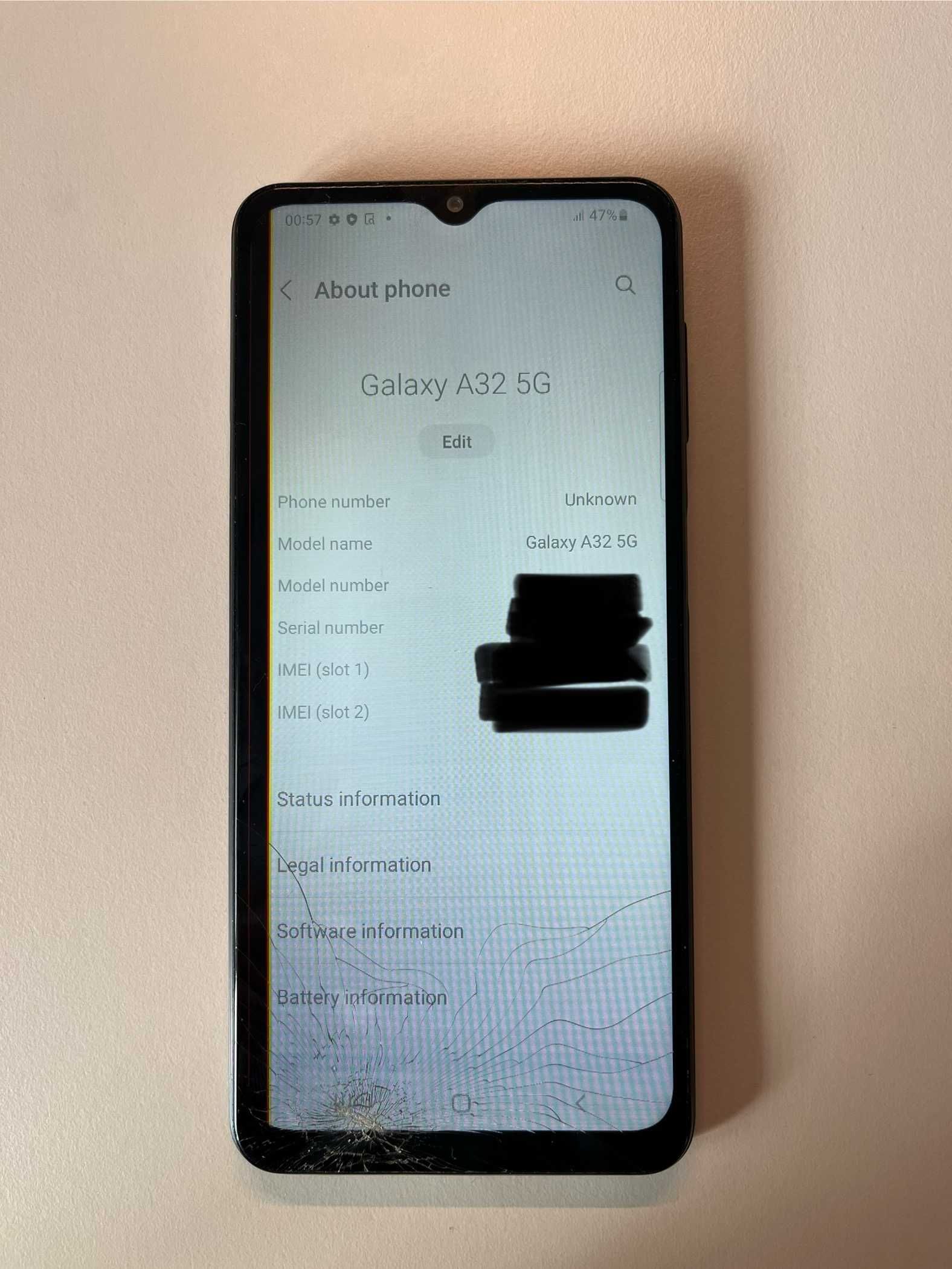 Samsung Galaxy A32 cu Ecran Spart, Dual SIM, 128GB, 4GB RAM, 5G, Black