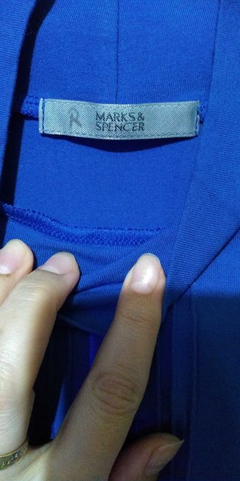 Maleta/ Bluza M&S albastra pe gat fara maneci, M