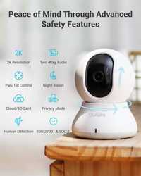 Охранителна камера blurams, 2K вътрешна 360° камера за домашни любимци