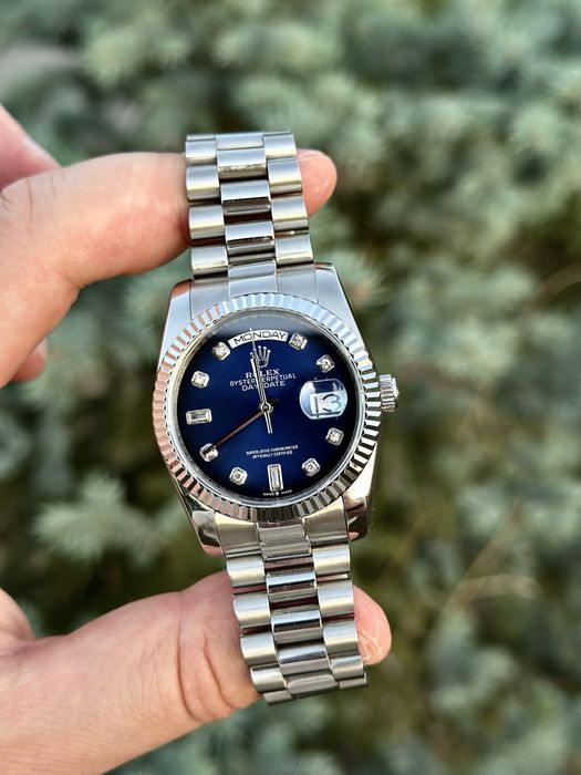 rolex daydate blue dial 36,mm lady
