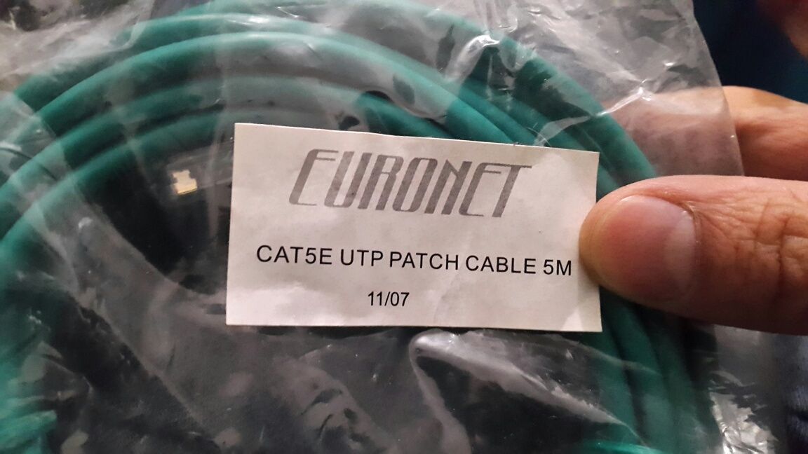 Сетевой интернет кабель UTP "Euronet" CAT5E 5M с патч-кордами