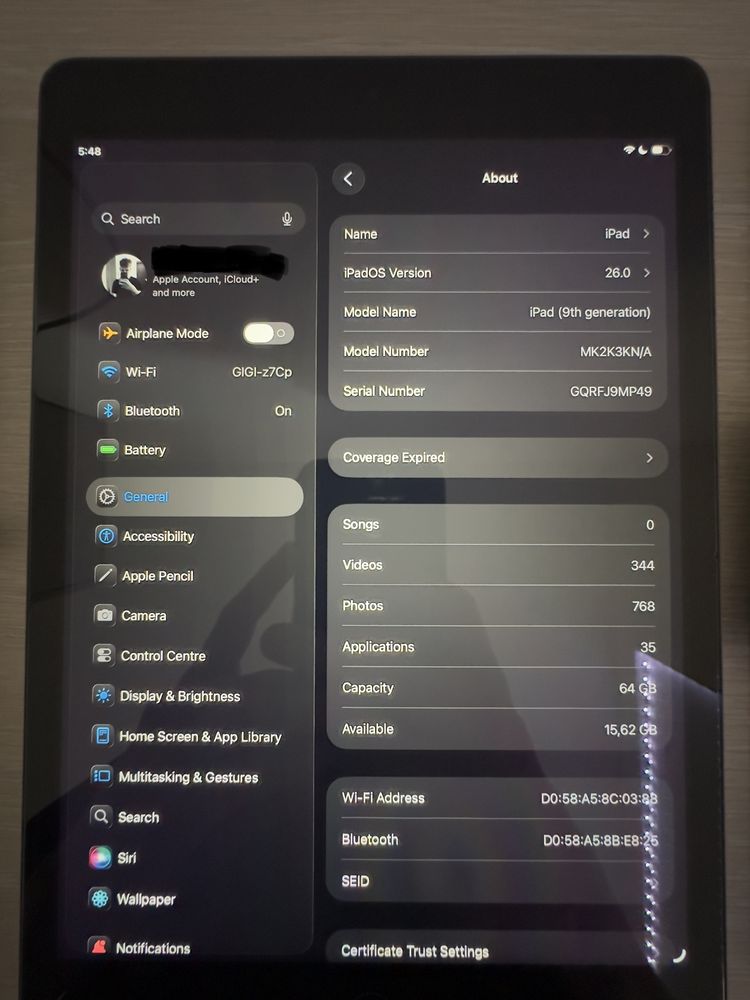 iPad 9 Wifi 64 GB si husa Logitech Combo Touch