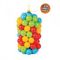 НОВО! Цветни пластмасови топки за игра 100бр. 6см.