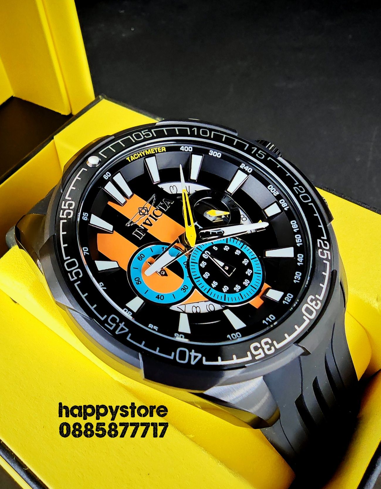 часовник INVICTA Racing Black 50 mm, Инвикта нов, ръчен часовник