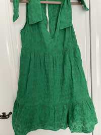 Rochie-salopeta, Zara, verde, 36