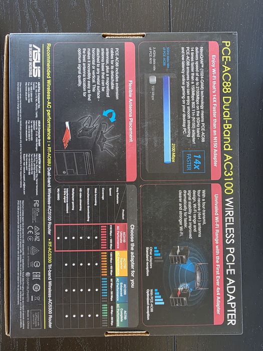 Vand Placa de retea Wireless Asus PCE-AC88, AC3100, Dual-Band, PCIe, 4