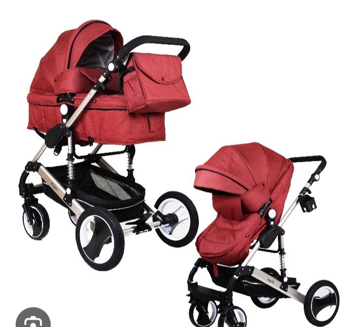 Коляска трансформер 2 в 1 белеко