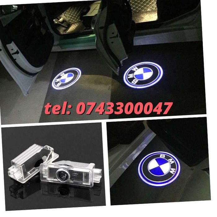 Emblema Portiere Cu Logo Bmw Set 2 Buc Proiector 3d Cu Led