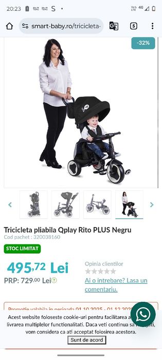Vând tricicleta pliabila
