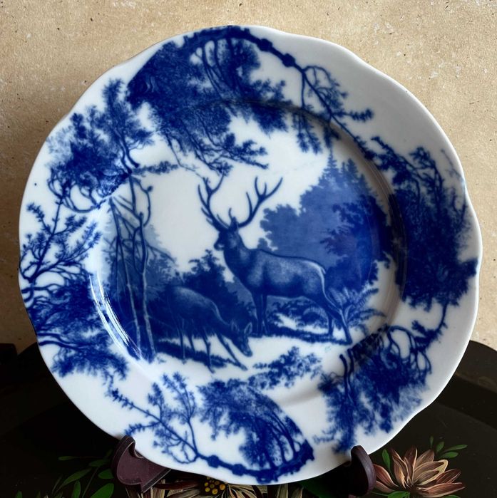 Тарелка декоративная настенная Олени Дулево СССР