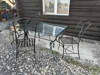 masa si scaune din fier forjat clasic 170 x 100