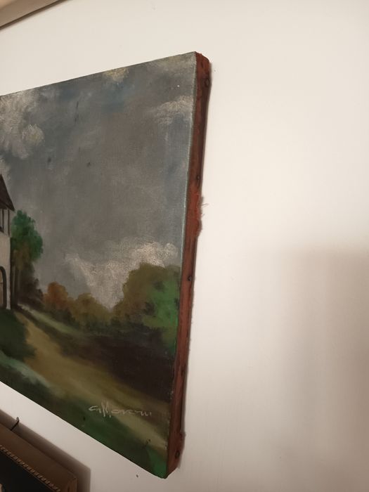 Tablou Vechi Românesc "Casa la Țara" Super Pictura Veche